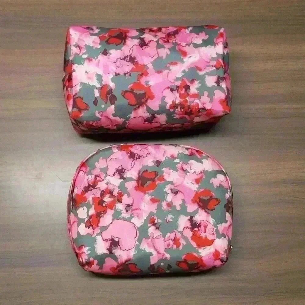 Set of Two Makeup Pouch / Bag Floral